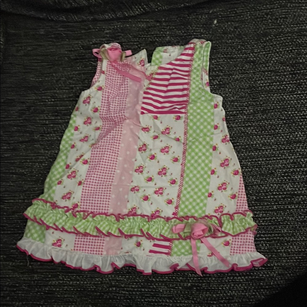 Colorful Patchwork Dress with Ruffles